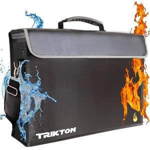 TRIKTON Super Extra Large 18x13x5 Fireproof Document Safe Bag with TSA-Lock
